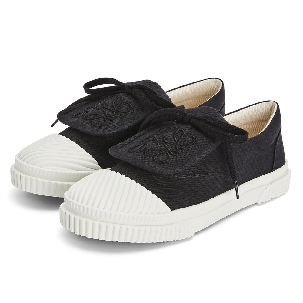 LOEWE Anagram Flap Sneakers in Black Canvas Size EU 40 / US 10 - Picture 2 of 8